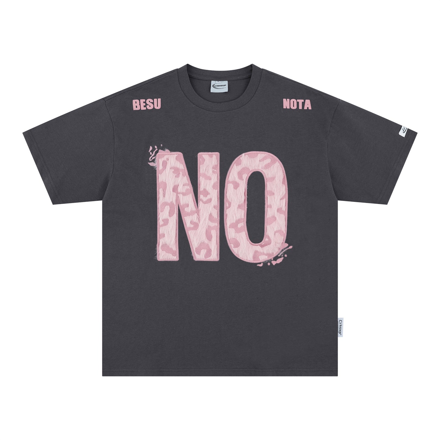 Distorted vintage letter embroidered short sleeve t-shirt summer loose top