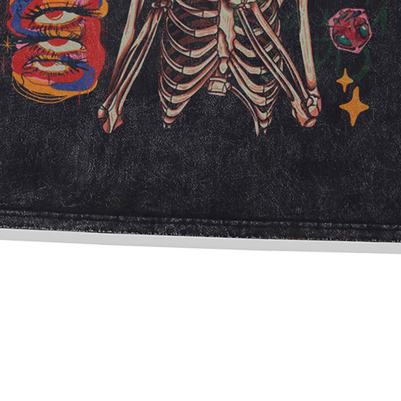 Vintage Usa Shirt Vintage Skull Print Short Sleeve T-Shirt