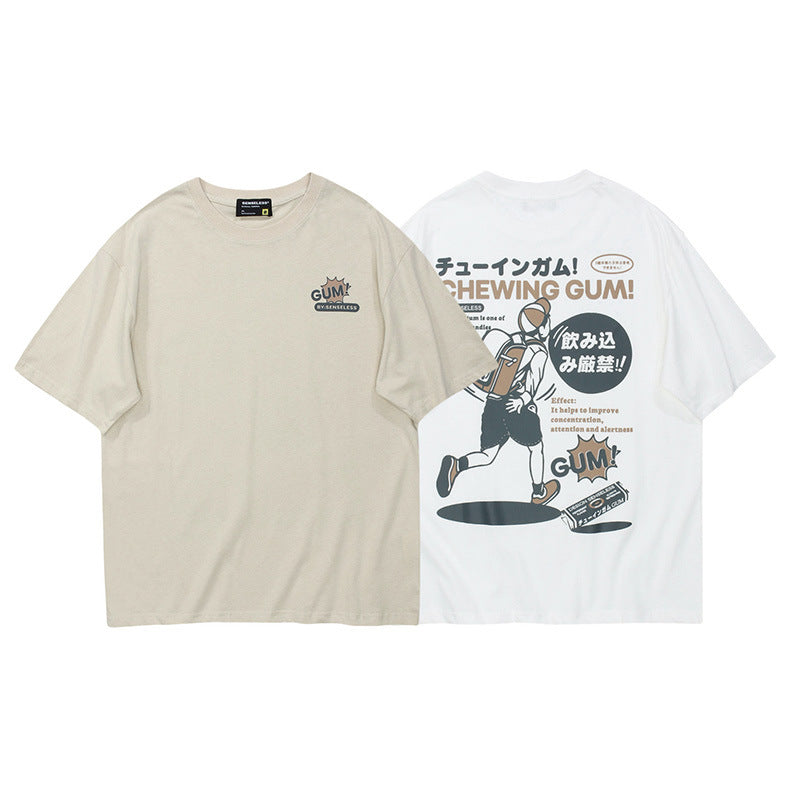 Vice streetwear Cartoon Print Crew Neck Short Sleeve T-Shirts