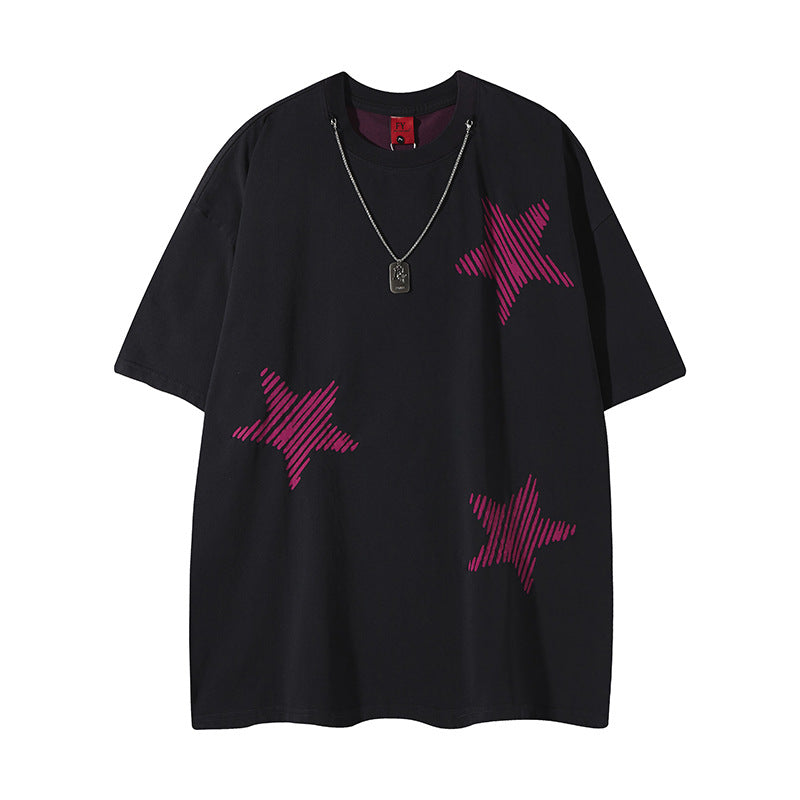 New York Hip Hop Style Short Sleeve T-Shirt Crew Neck Top