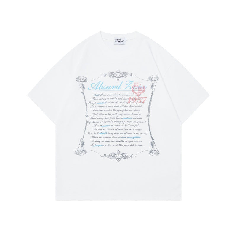 Camisetas streetwear Summer Vintage Casual Loose Short Sleeve T-Shirt