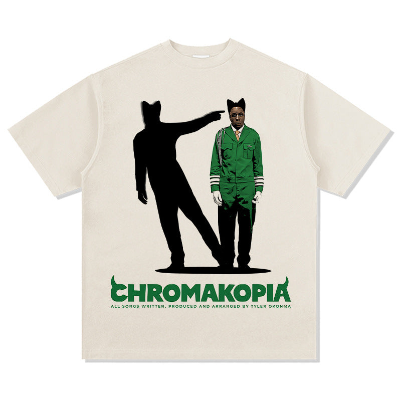 Marcas streetwear usa hip hop tyler creator tyler print short sleeve t-shirt
