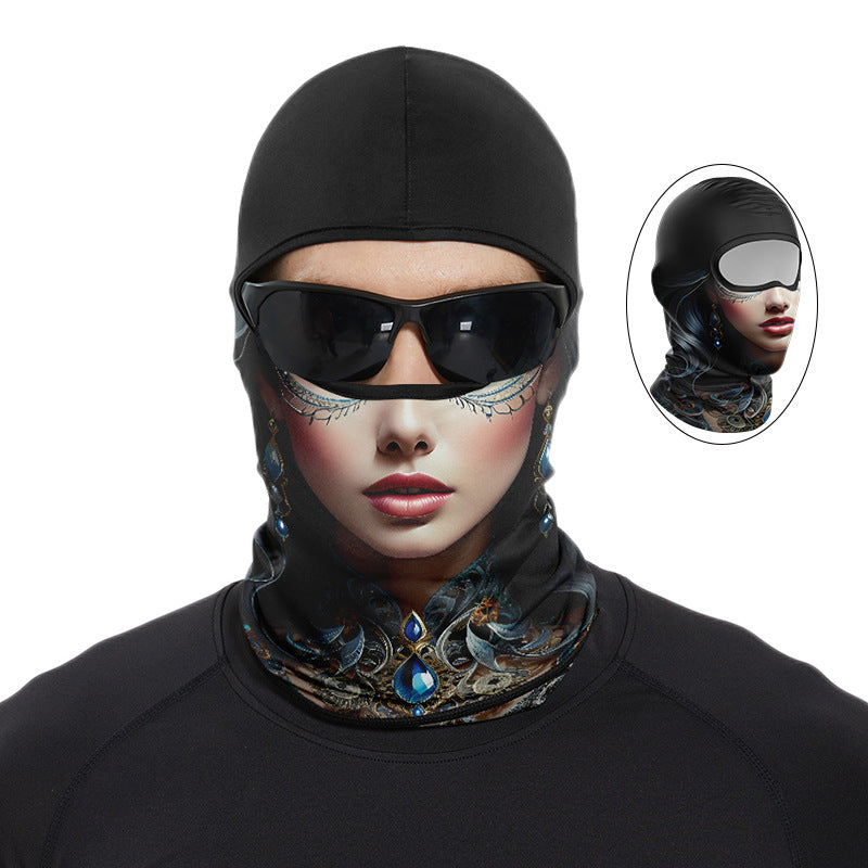 Cycling Windproof Hood Summer Sunscreen Ice Silk Fabric