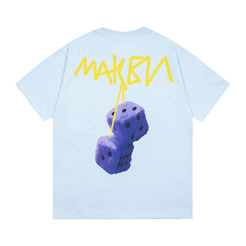 Vintage Tišö Rt Dice Letter Print Short Sleeve T-Shirt