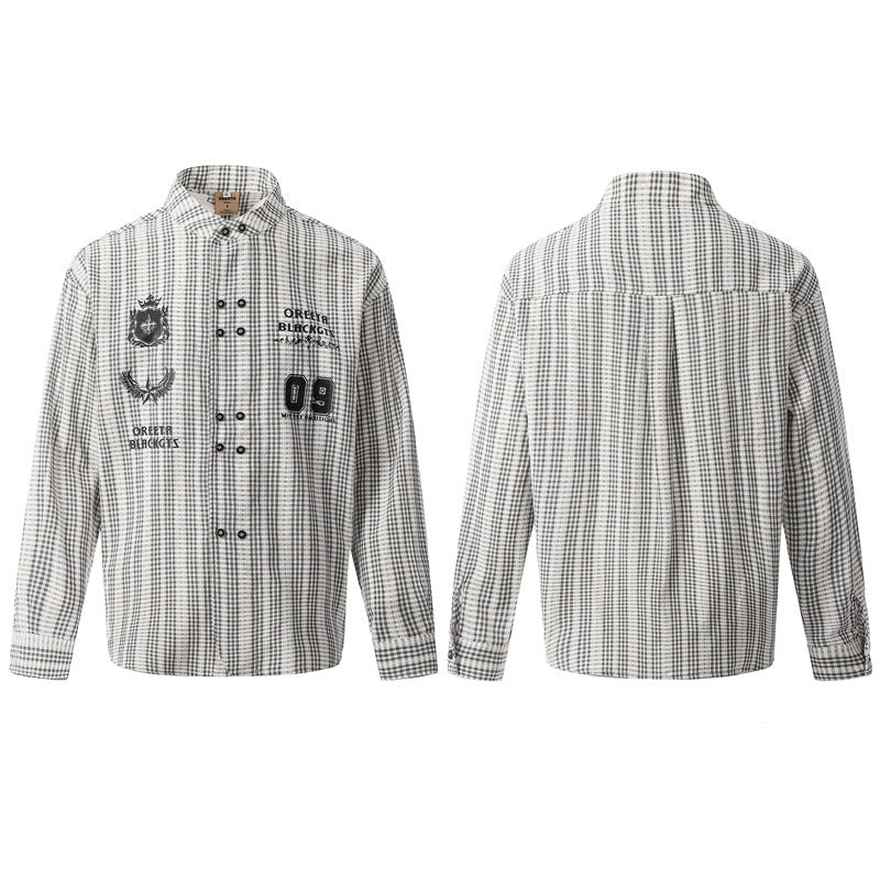 Camisas Retros Loose Casual Lapel Long Sleeve Shirt