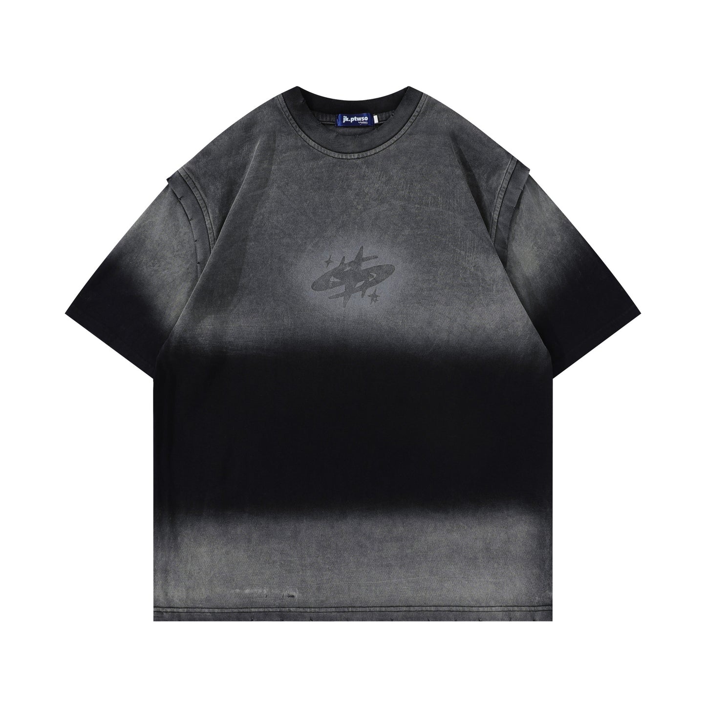 1990 Fashion T-Shirt retro gradual change color short sleeve