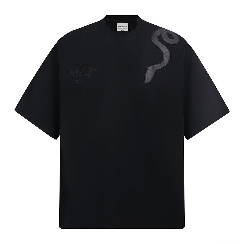 Nostalgia T Shirts Year of the Snake Limited Embroidery Short Sleeve T-Shirt