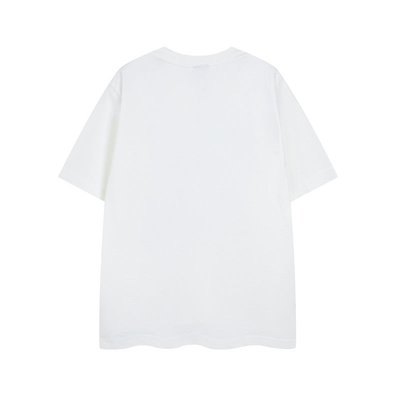 Y2K mens shirt loose round neck short sleeve T-shirt