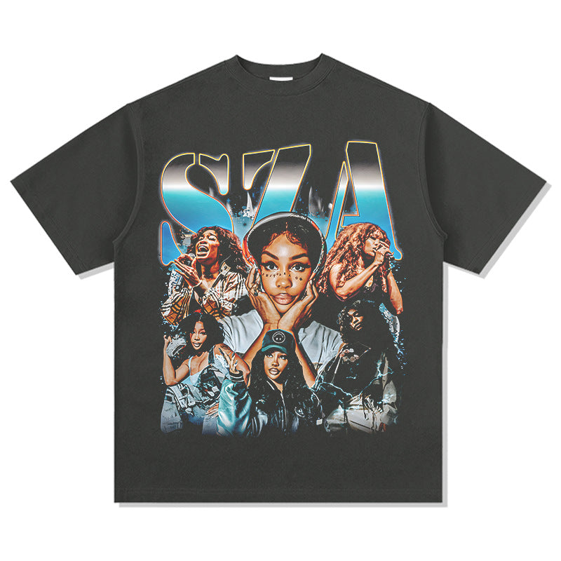New york hip hop shop vintage hip hop sza print short sleeve t-shirt