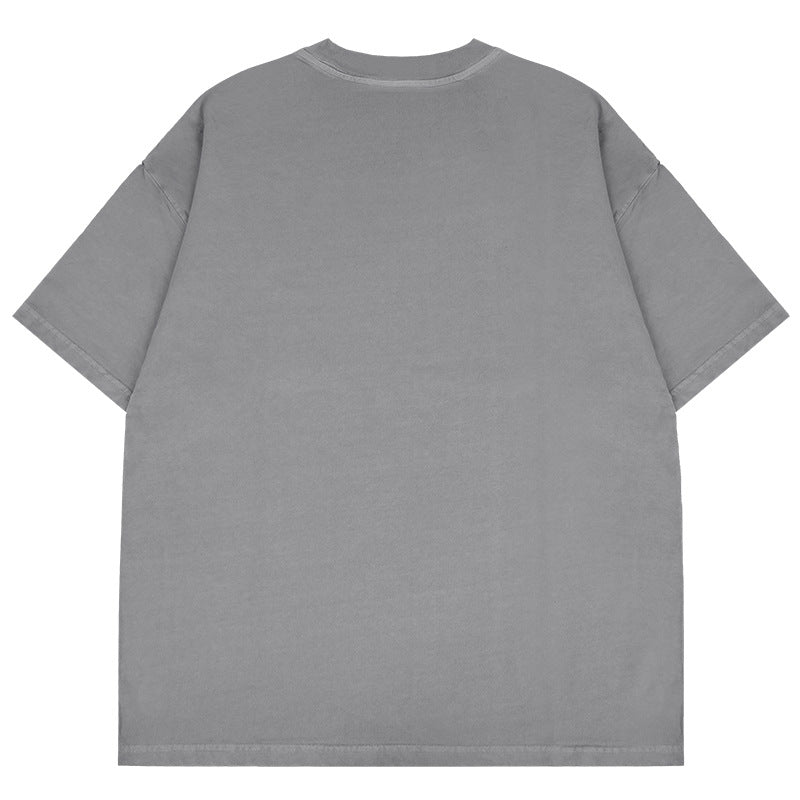 Vintage T Shirts Hip Hop Wash Old Short Sleeve T-Shirt Loose Vintage Oversize