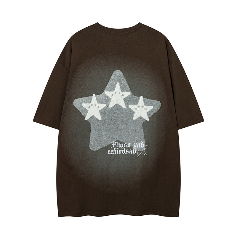 1990 Fashion T-Shirt Vintage Embroidered Short Sleeve T-Shirt Spring Summer