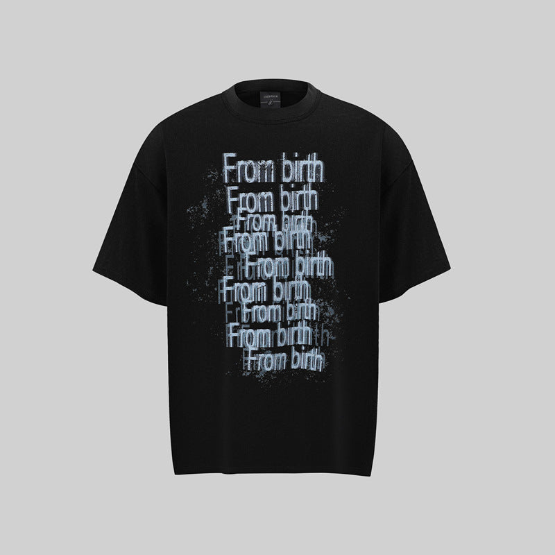 Camisas Retros Vintage Letter Pattern 3D Printed Short Sleeve T-Shirt