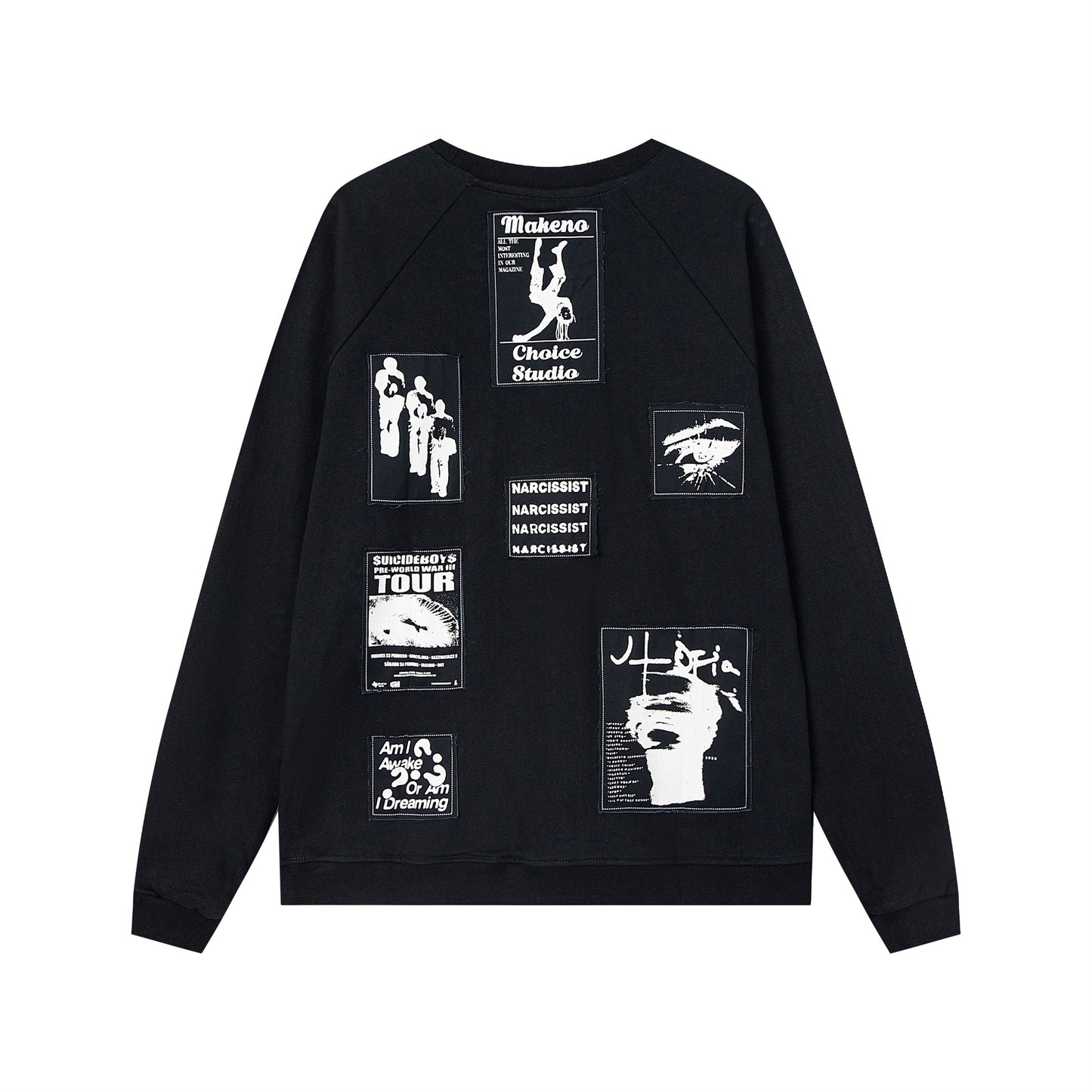 New York Hip Hop Style Crew Neck Sweater Long Sleeve T-Shirt Top