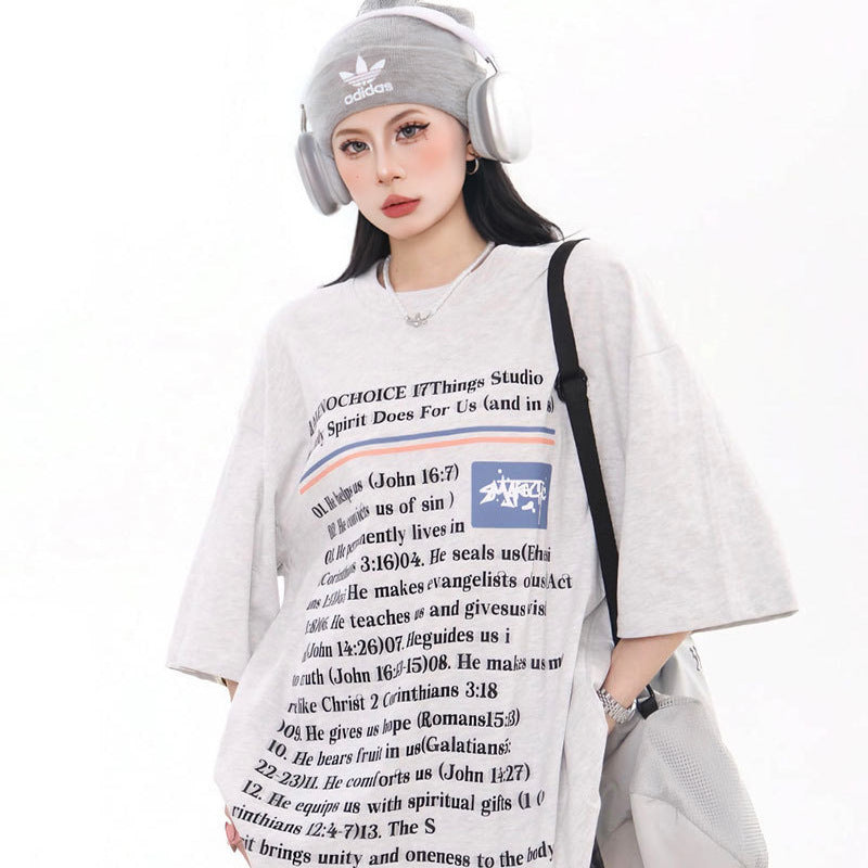 Vintage Usa Shirt Short Sleeve T-Shirt Loose Top