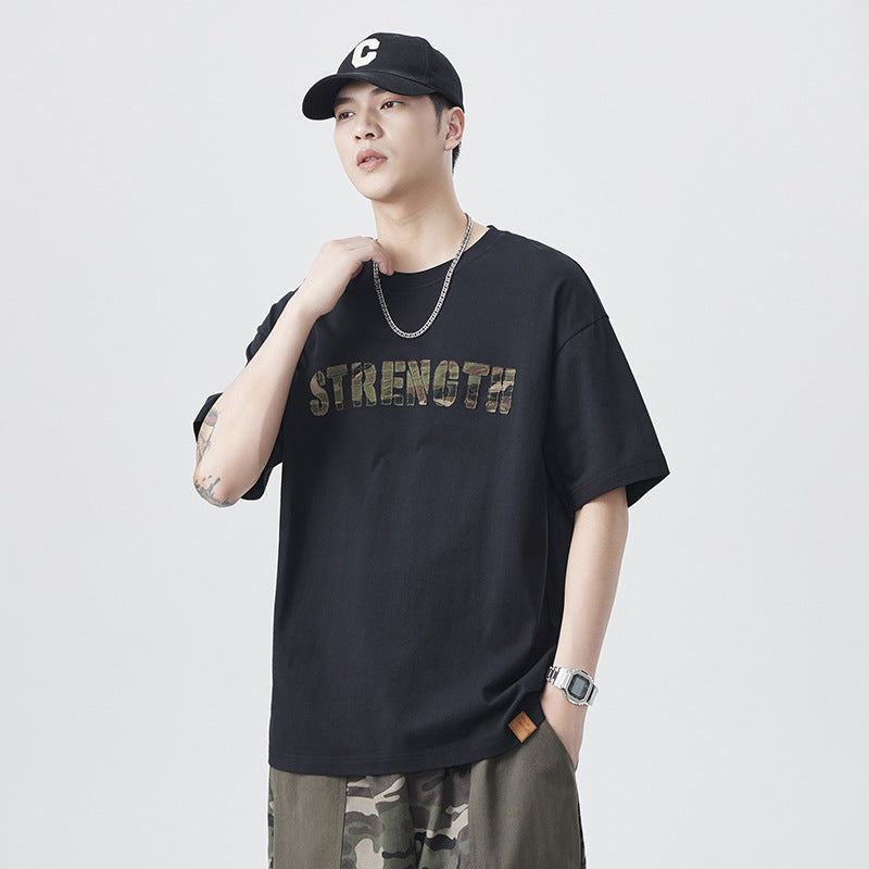 Men T-shirts Embroidered Short Sleeves Summer Loose