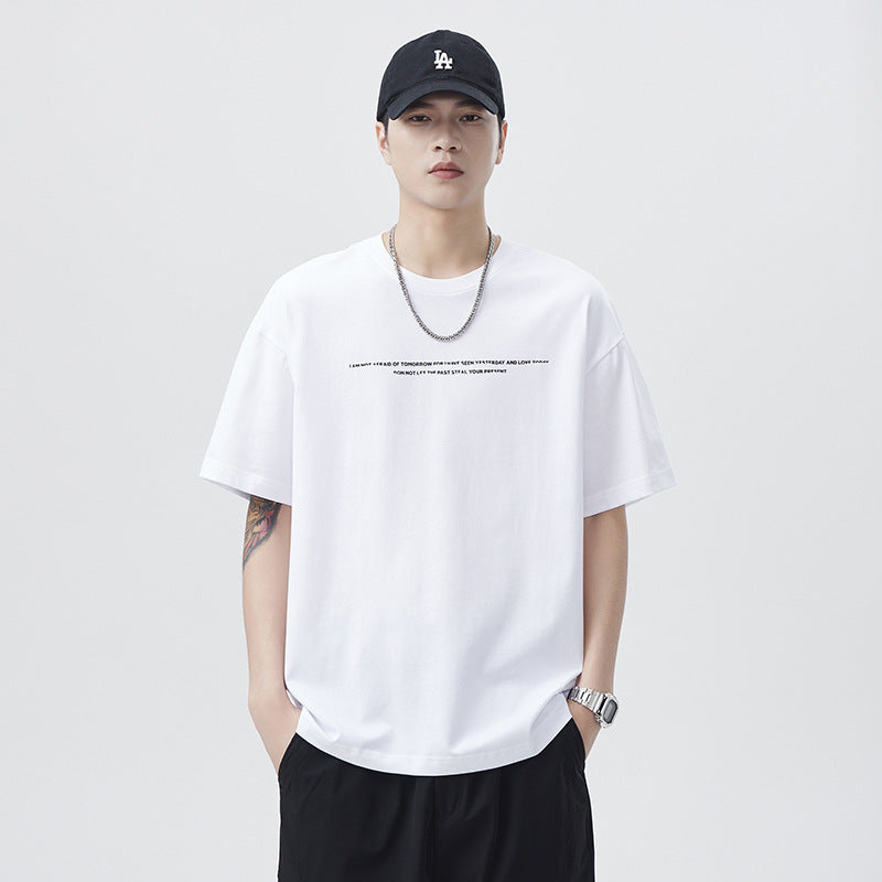 Mens T-shirts Short Sleeve Summer Loose Print