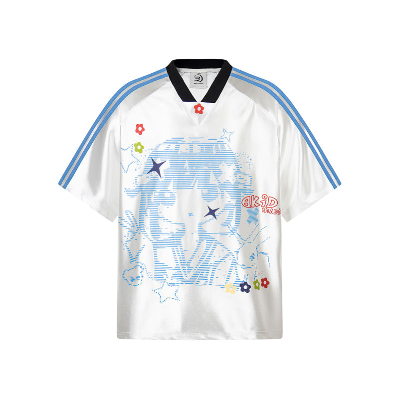Casual Street Wear Vintage Cartoon Jersey Short Sleeve T-Shirt