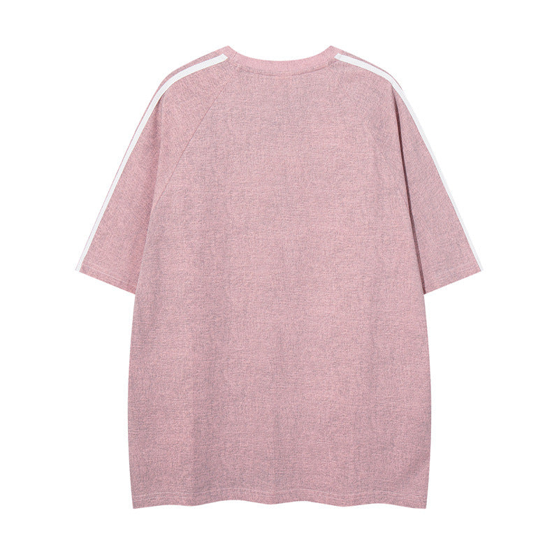 Y2K mens shirt washed dot offset suede foam T-shirt