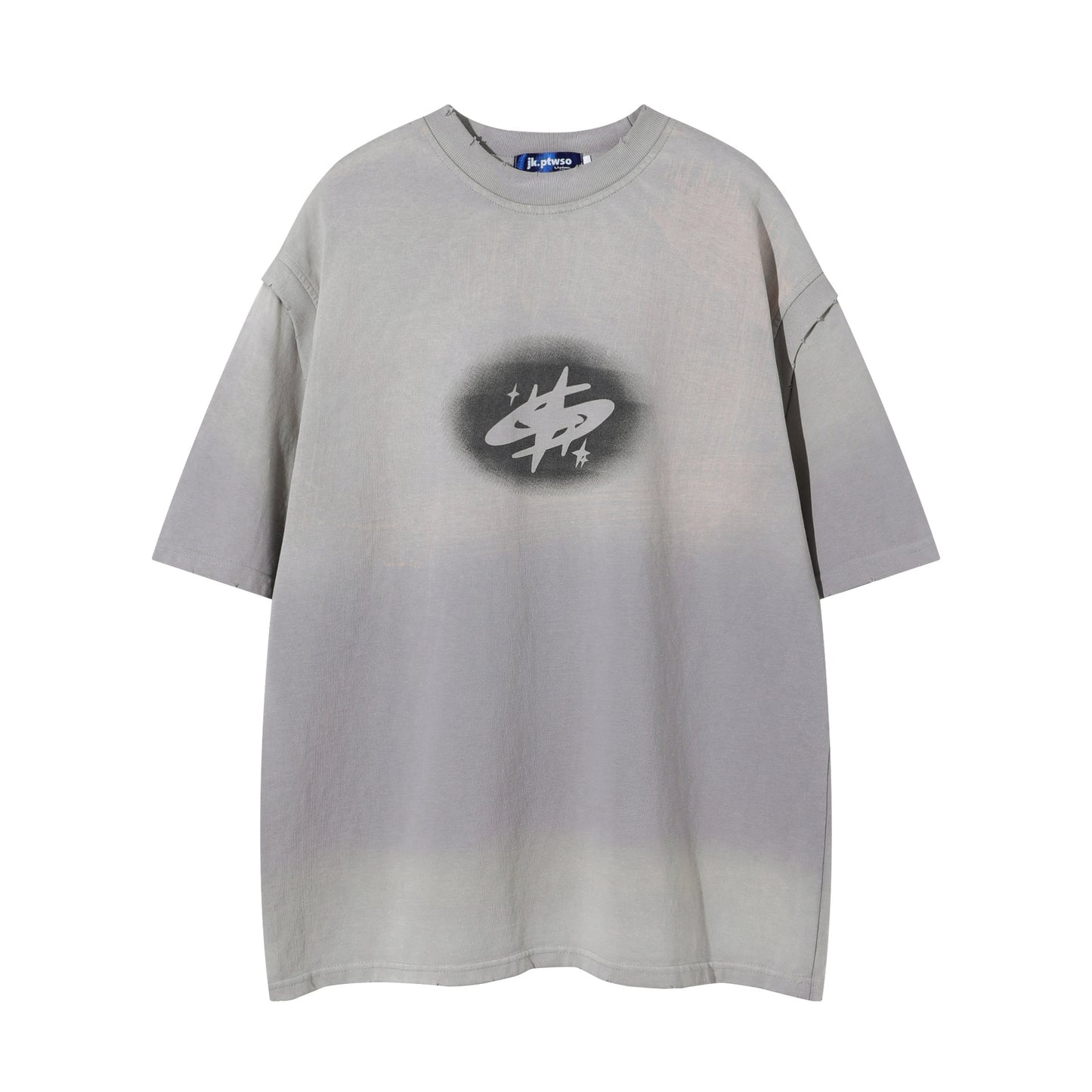 1990 Fashion T-Shirt retro gradual change color short sleeve