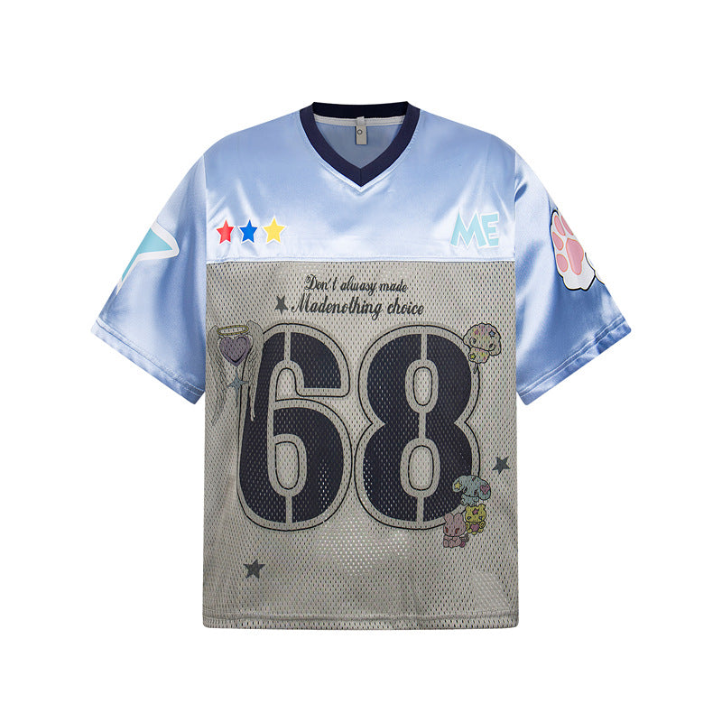 Hip Hop Shirts For Boys Vintage V Summer Quick Drying Loose Casual Sports Short Sleeve T-Shirt