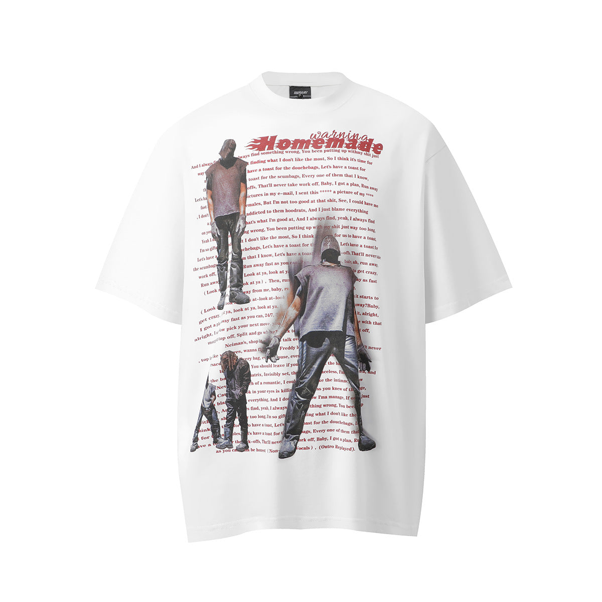 60s Style T Shirts Loose Wash Old Character Print Short Sleeve T