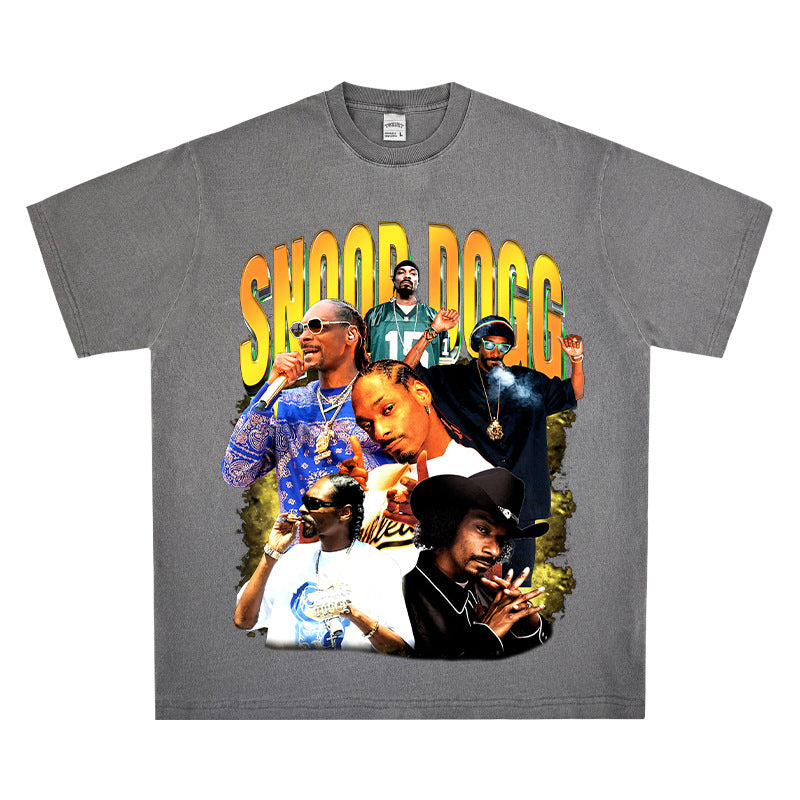 New york hip hop shop vintage hip hop snoop doggie print short sleeve t-shirt