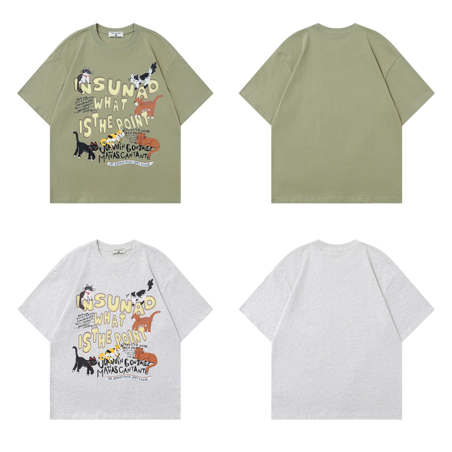 Ye T Shirt Retro Cat Print T-Shirt