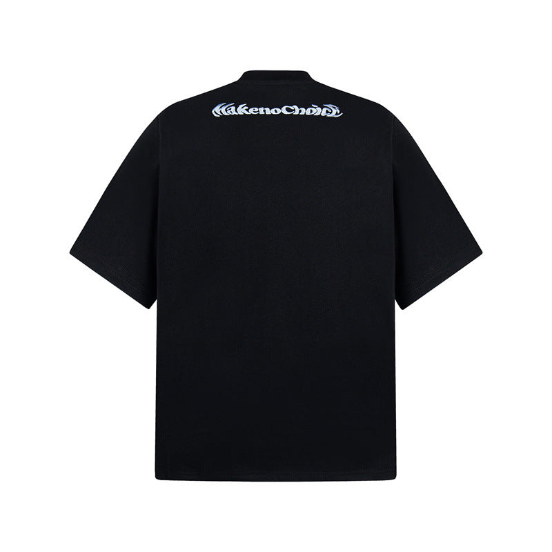 Casual Street Wear Vintage Alphabet Print T-Shirt Loose