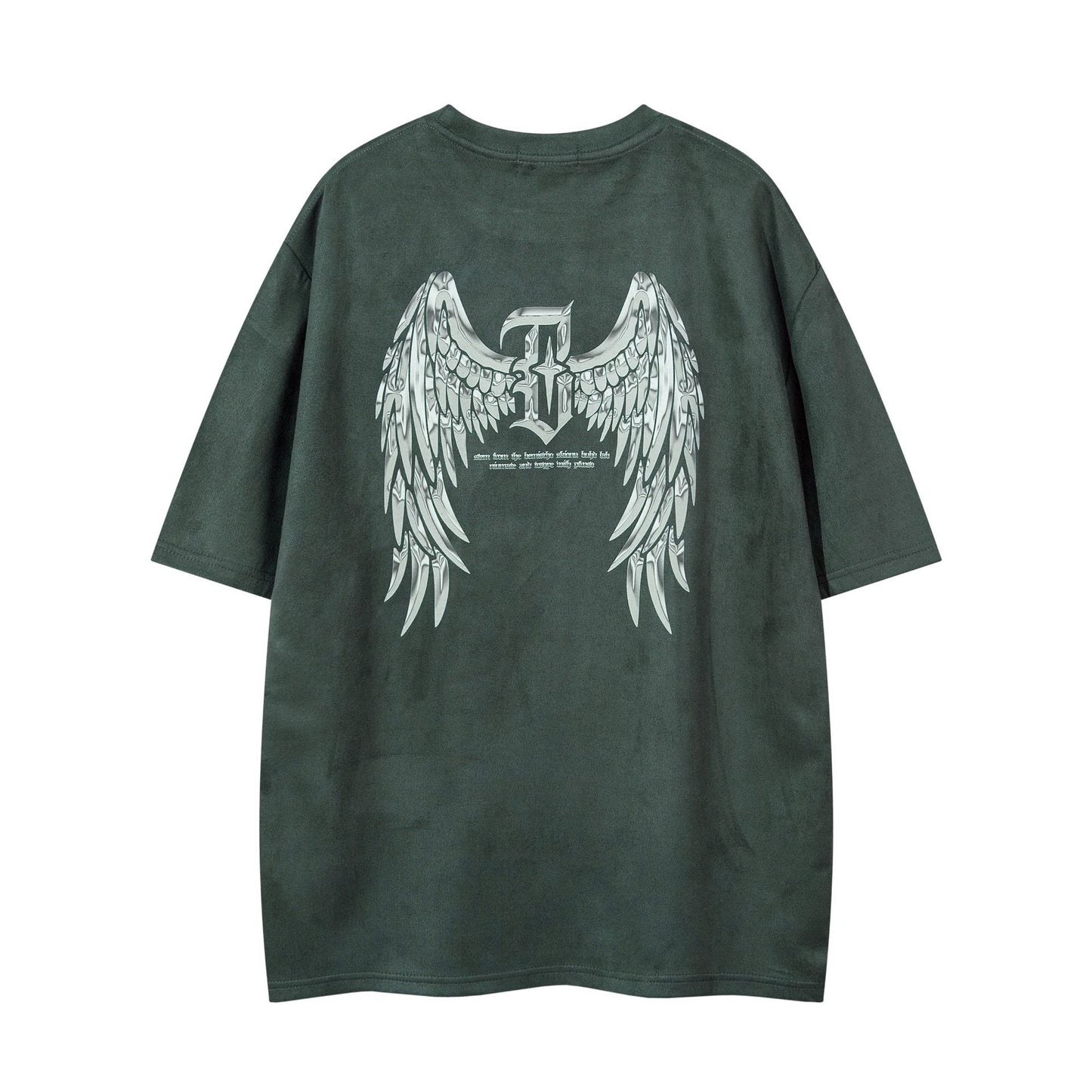 Ye T Shirt Summer Angel Wings Print Short Sleeve