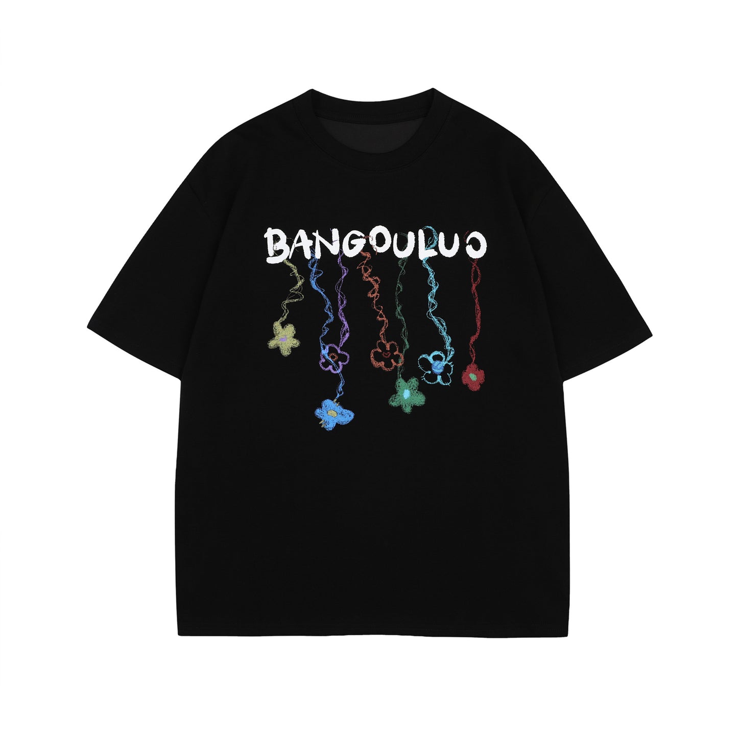 Hip hop clothing new york summer short sleeve graffiti flower t-shirt