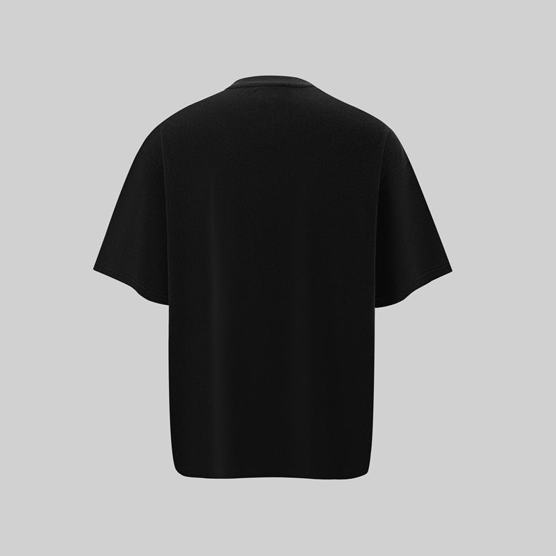 Camisas Retros Washed Old Letter Print Short Sleeve T-Shirt