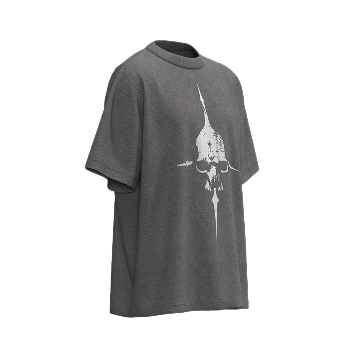 60s Style T Shirts Summer Vintage Washed Skull Print Short Sleeve T-Shirt
