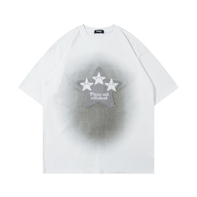 1990 Fashion T-Shirt Vintage Embroidered Short Sleeve T-Shirt Spring Summer