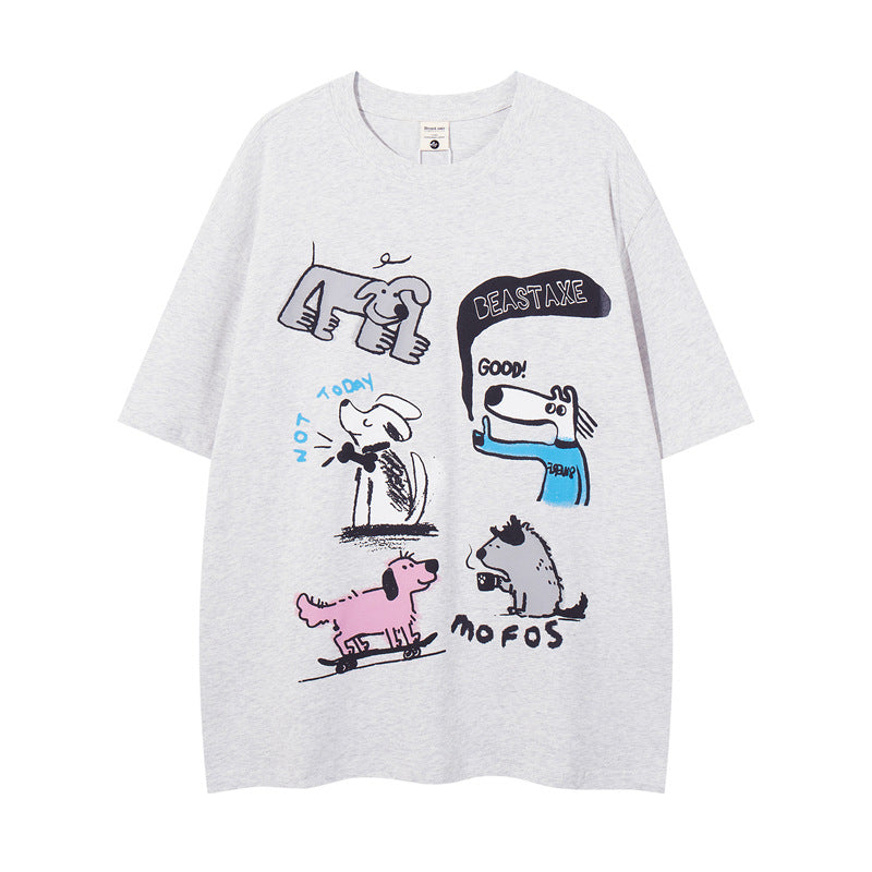 Y2K mens shirt fun pattern alphabet print short sleeve t-shirt