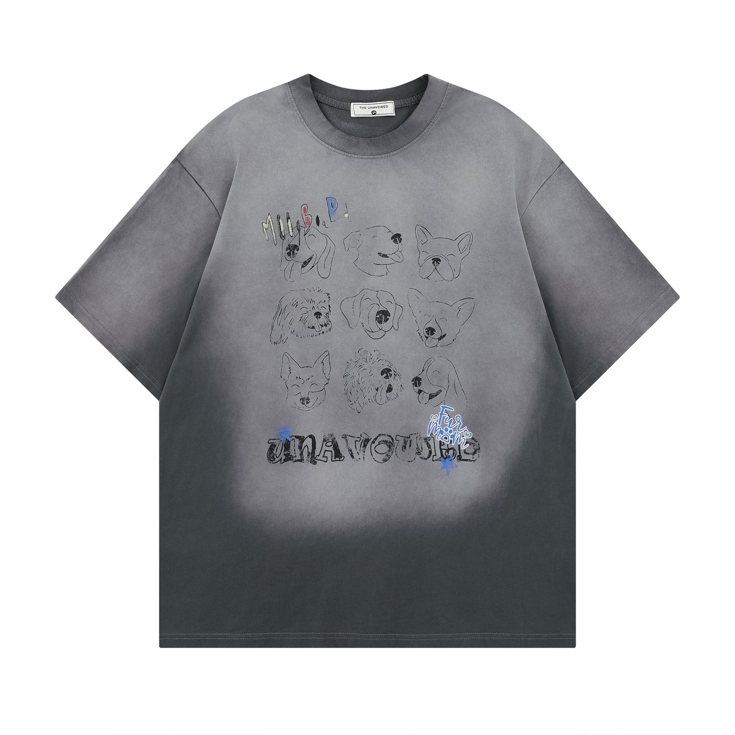 Ye T Shirt summer retro gradual change washed old printed T-shirt short sleeve
