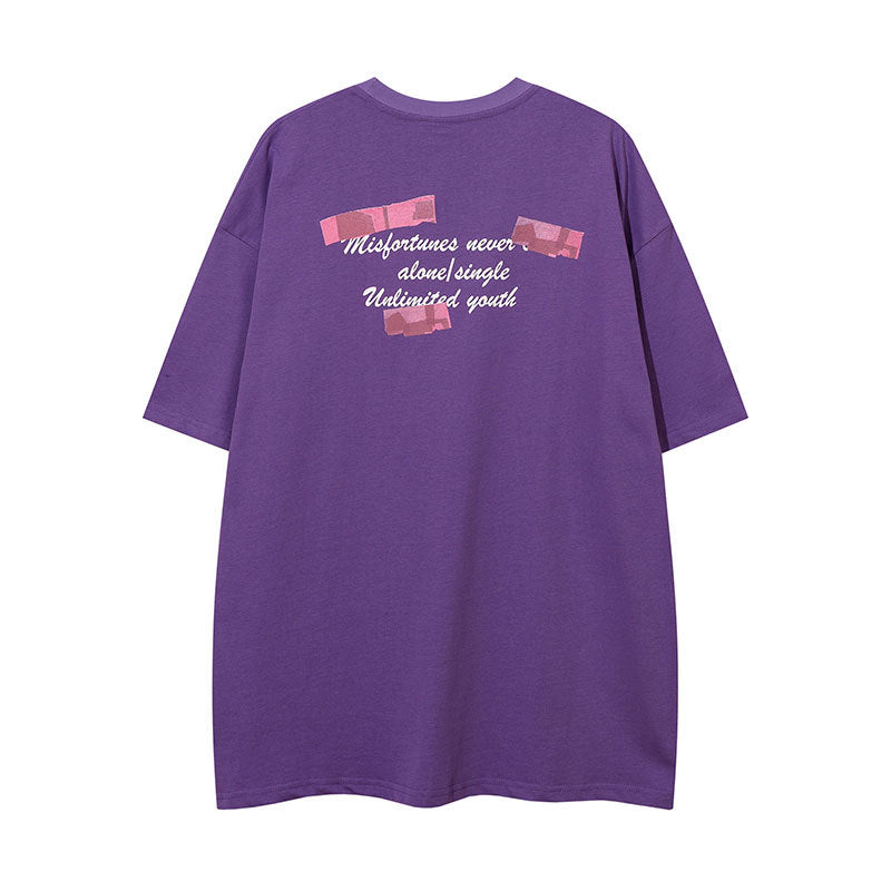 Vintage Tišö Rt alphabet print short-sleeved T-shirt summer oversize loose top