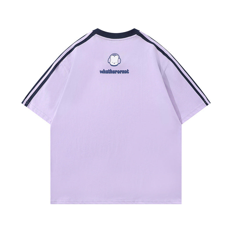Y2K mens shirt V-neck casual t-shirt