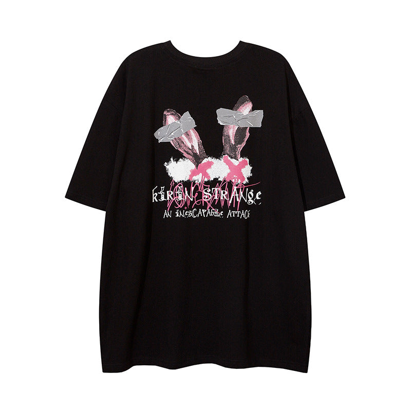 1990 Fashion T-Shirt Y2K Printed T-Shirt Short Sleeve Crew Neck T-Shirt