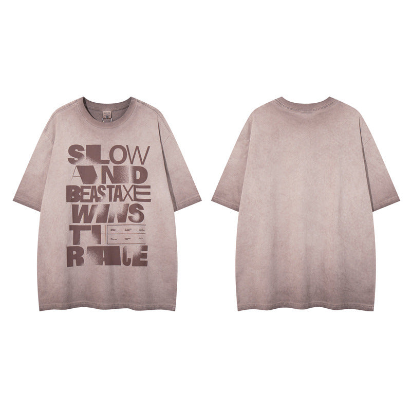 Y2K mens shirt vintage T-shirt short sleeve casual loose