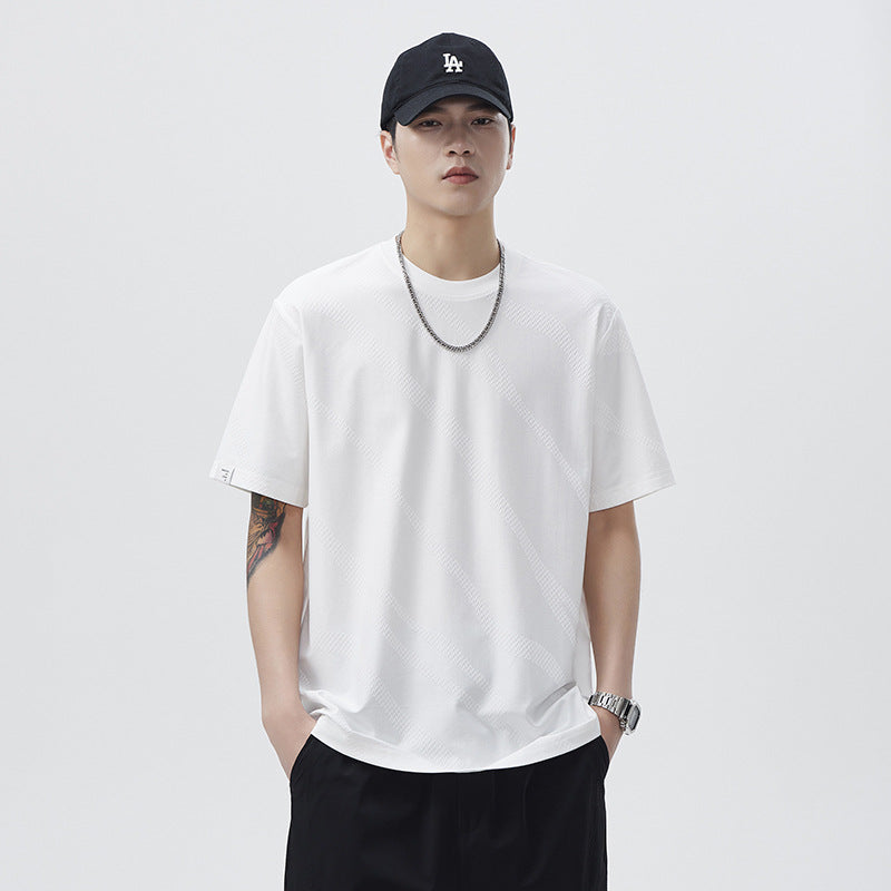 Men T-shirts Spring and Autumn Loose Top