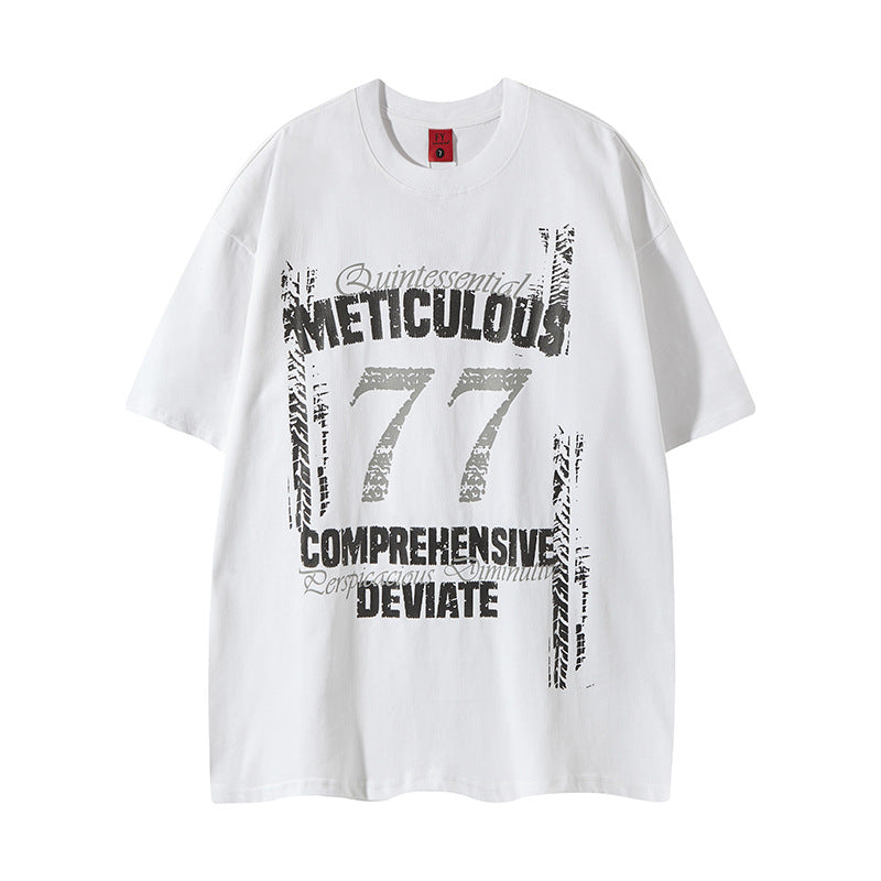 New York Hip Hop Style Butterfly Graffiti Letter Crew Neck Short Sleeve T-Shirt