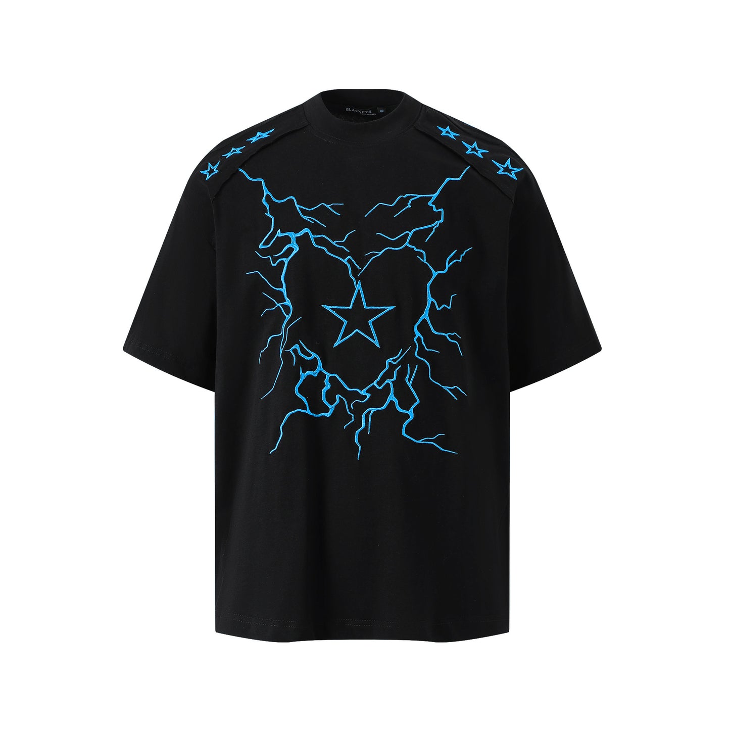 Hip hop clothing new york summer vintage embroidery lightning love t-shirt short sleeve