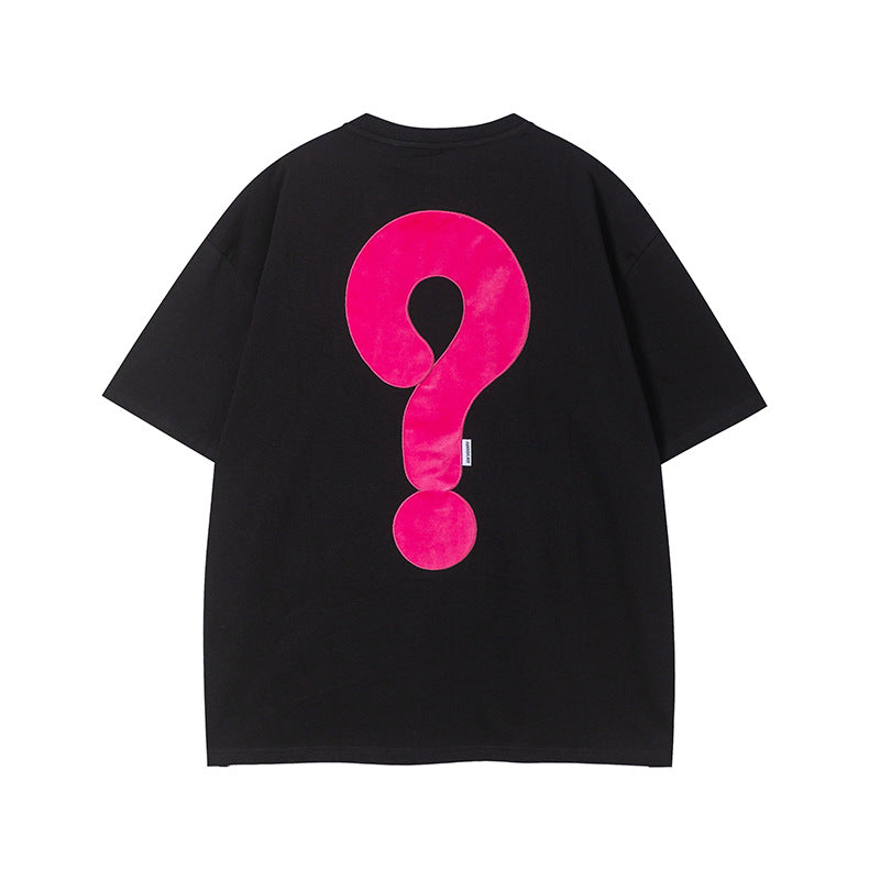 Vintage Tišö Rt Hip Hop Question Mark Print Short Sleeve T-Shirt