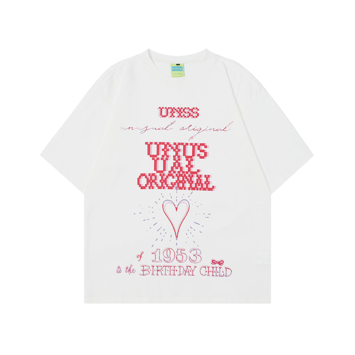 90s West Coast Hip Hop Fashion T-Shirts Summer Pixel Love Letter Print T-Shirt