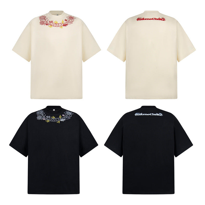 Casual Street Wear Vintage Alphabet Print T-Shirt Loose