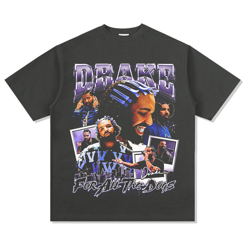 Cool t rapper vintage drake DRAKE print short sleeve t-shirt Vintage