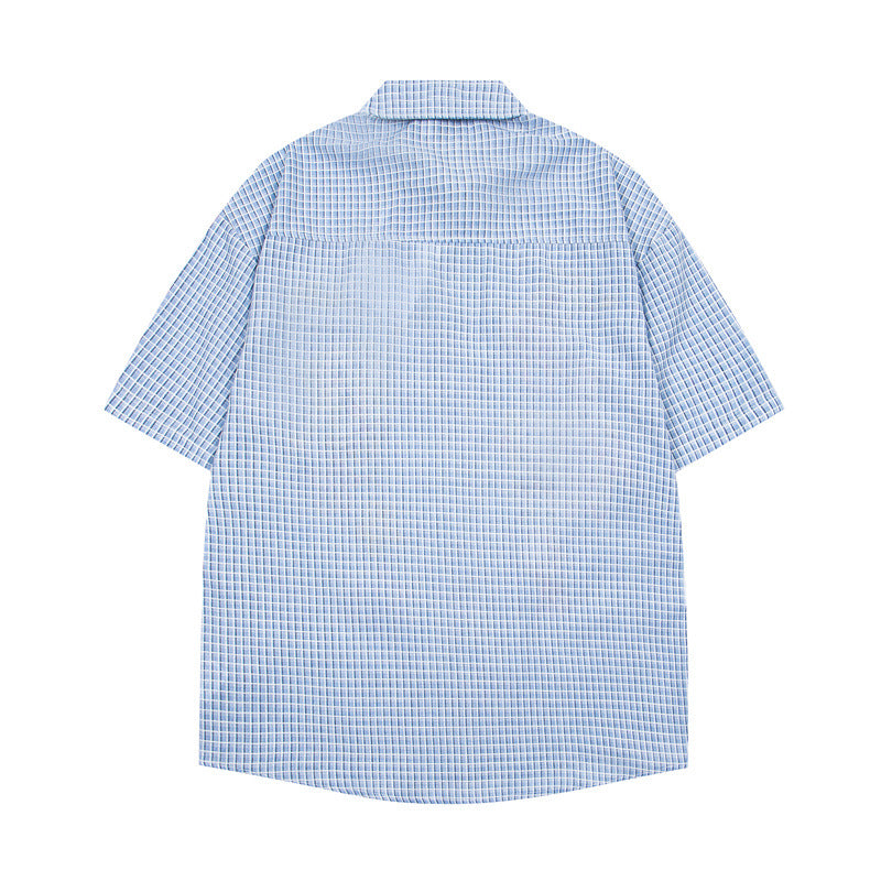 Y2K mens shirt retro fun cartoon print short sleeve shirt