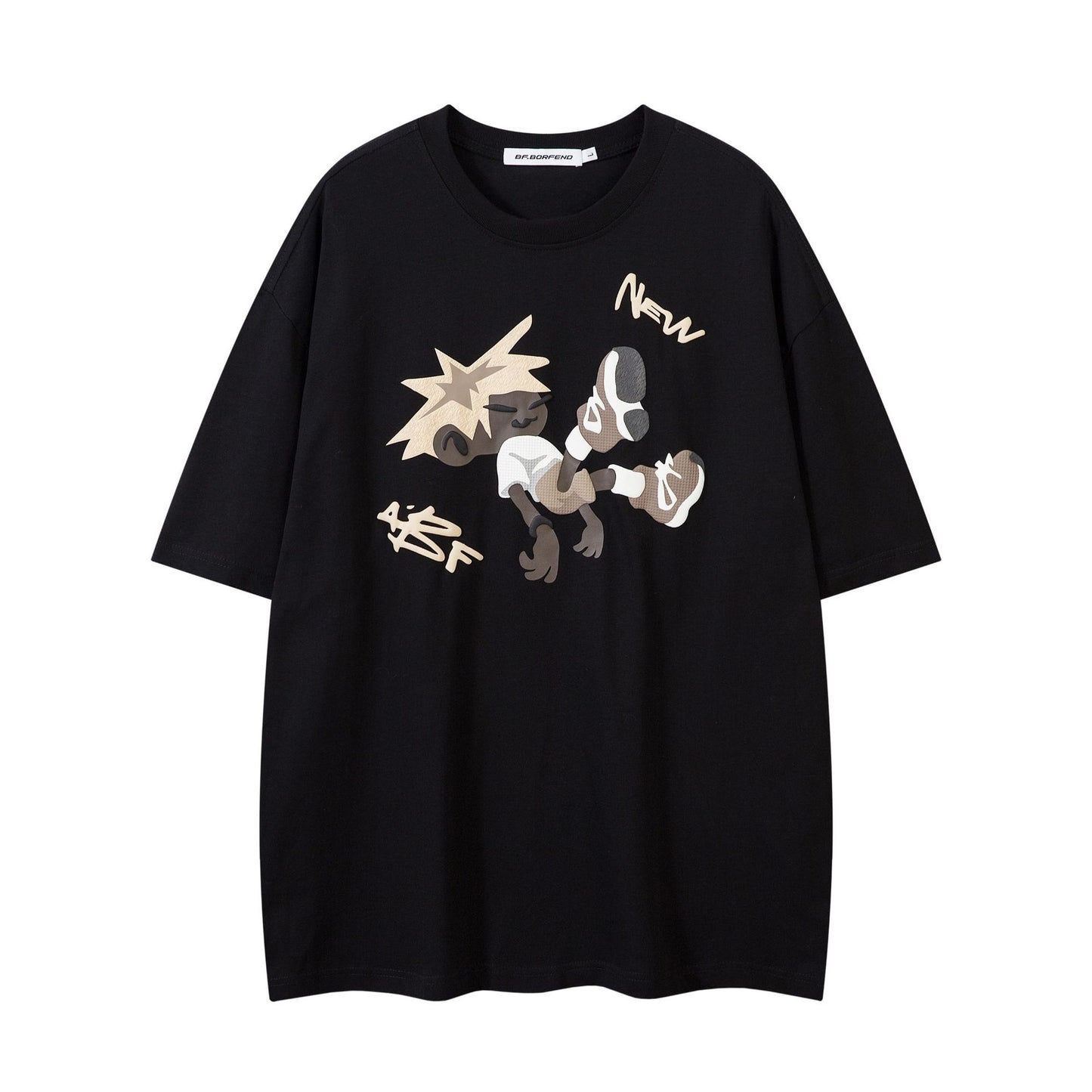 60s Style T Shirts Summer Vintage Cartoon Character Print T-Shirt Short Sleeve