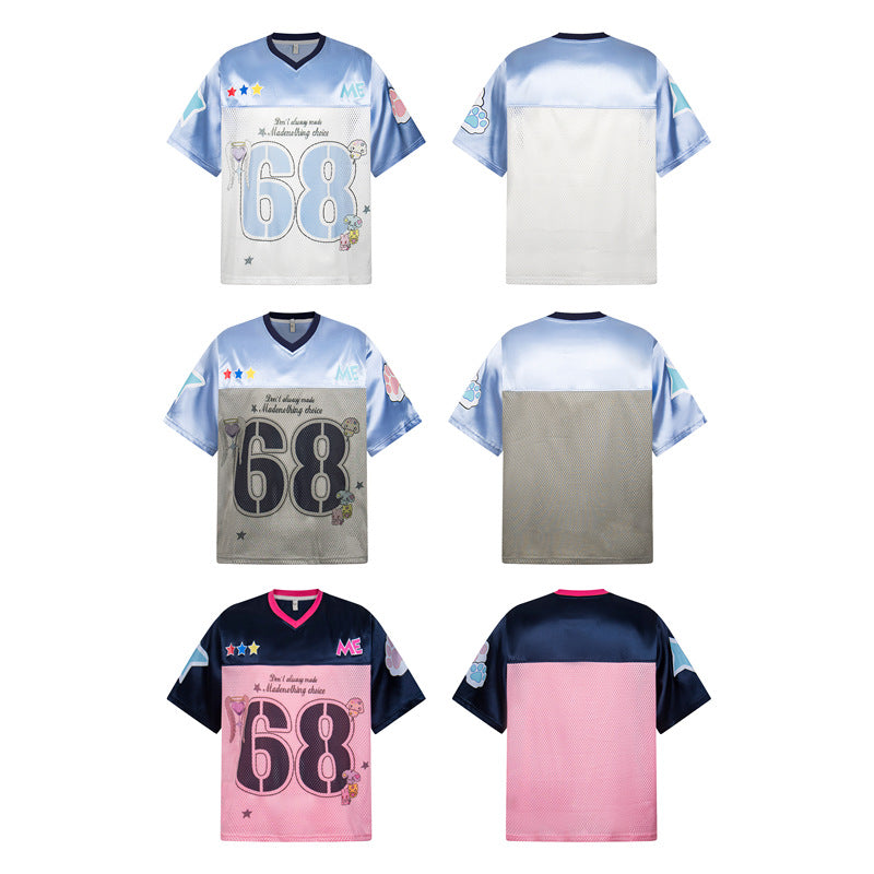 Hip Hop Shirts For Boys Vintage V Summer Quick Drying Loose Casual Sports Short Sleeve T-Shirt