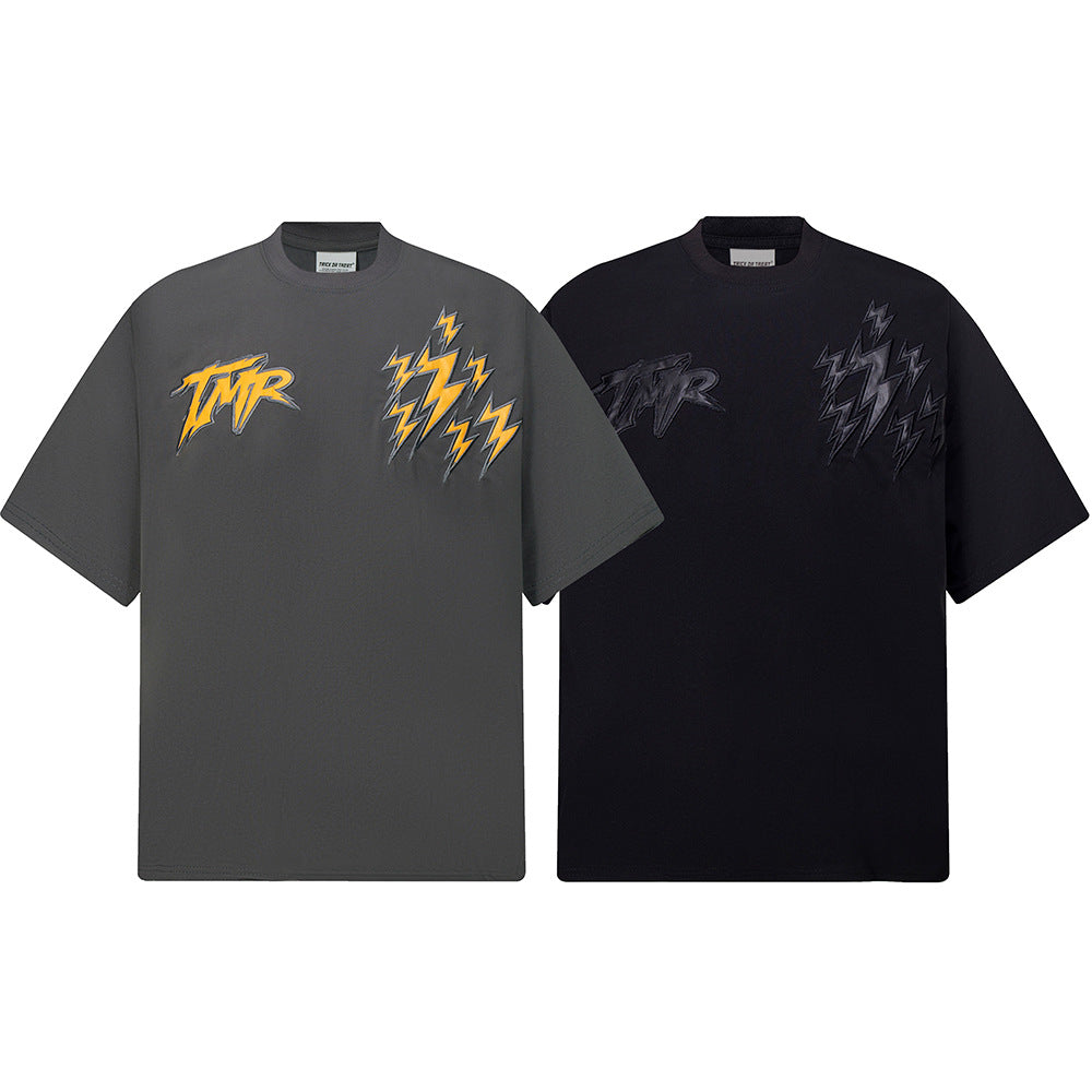 New York Hip Hop Style Vintage Embroidered Short Sleeve T-Shirt Summer Oversize Casual Top